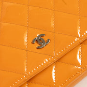 Shop this authentic Chanel Orange Patent Leather Classic Wallet On Chain Pre-Loved on Labellov.com