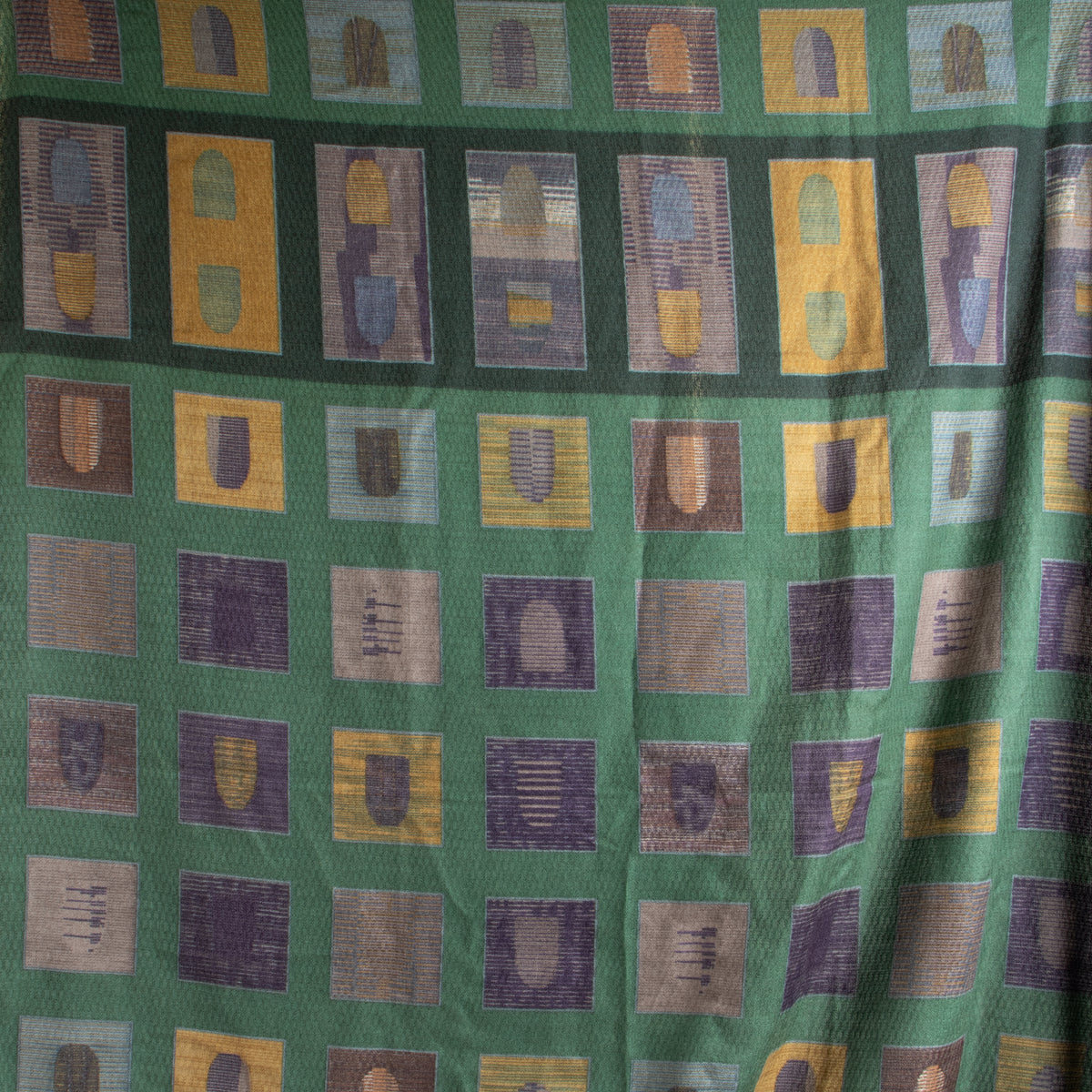Shop this authentic Delvaux Green Multicolor Geometric Shawl pre-loved on Labellov.com