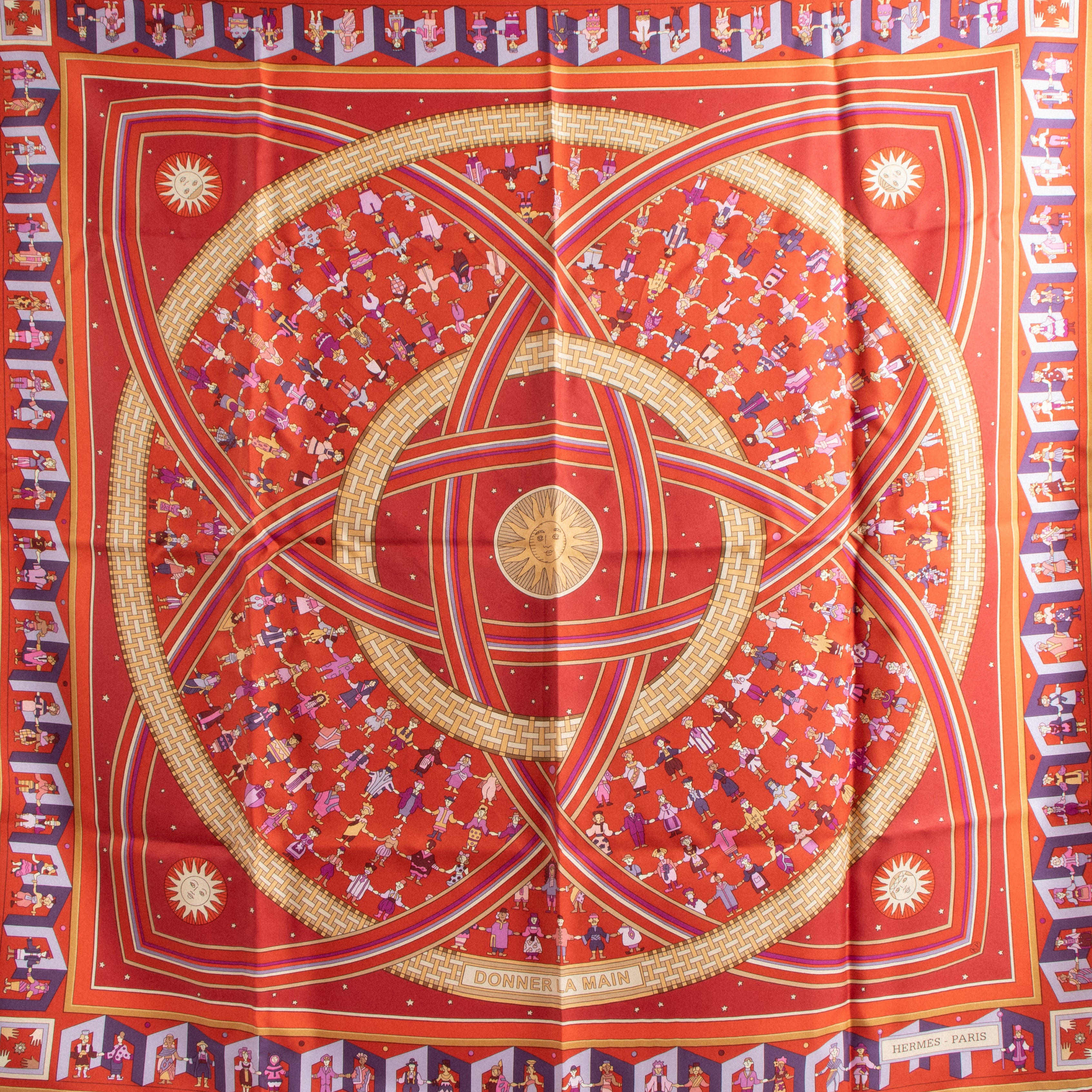 Hermes Donner la main Red Silk 90 Scarf – Labellov
