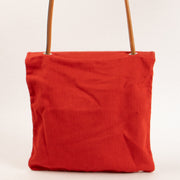 Shop this authentic Hermes Red/Gold Herringbone Canvas/Swift Aline Glooming Bag Pre-Loved on Labellov.com