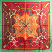 Shop this authentic Hermes fellier Paris Green Silk Eperon d'Or 90 Scarf Pre-Loved on Labellov.com