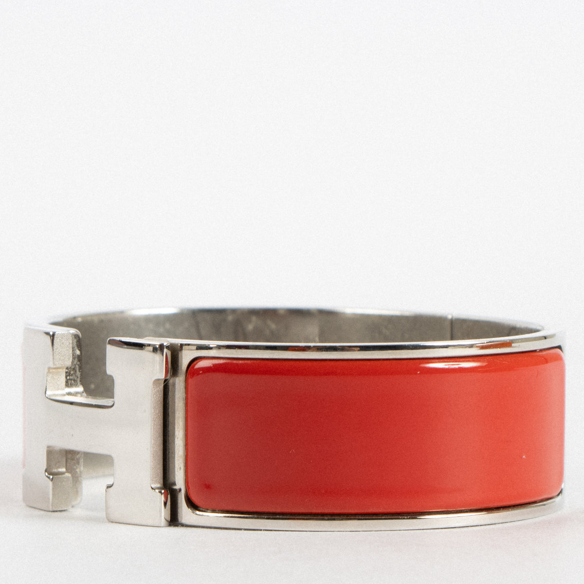 Shop this authentic Hermes Red Clic Clac H Bracelet Pre-Loved on Labellov.com