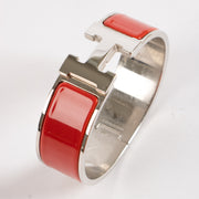 Shop this authentic Hermes Red Clic Clac H Bracelet Pre-Loved on Labellov.com