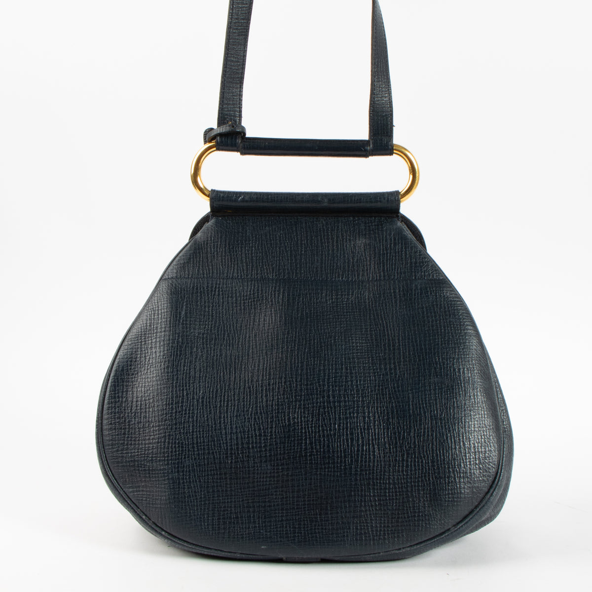 Shop the authentic Delvaux Blue Leather Cerceau Bag on Labellov.com.