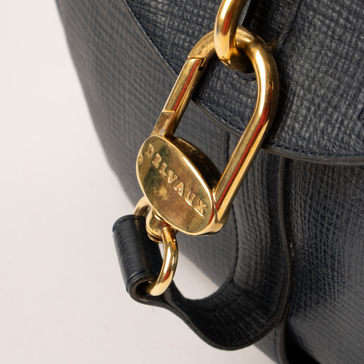 Shop the authentic Delvaux Blue Leather Cerceau Bag on Labellov.com.