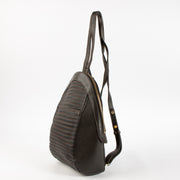 Shop this authentic Delvaux Brown Tissage Côtelé Azov Backpack Pre-Loved on Labellov.com