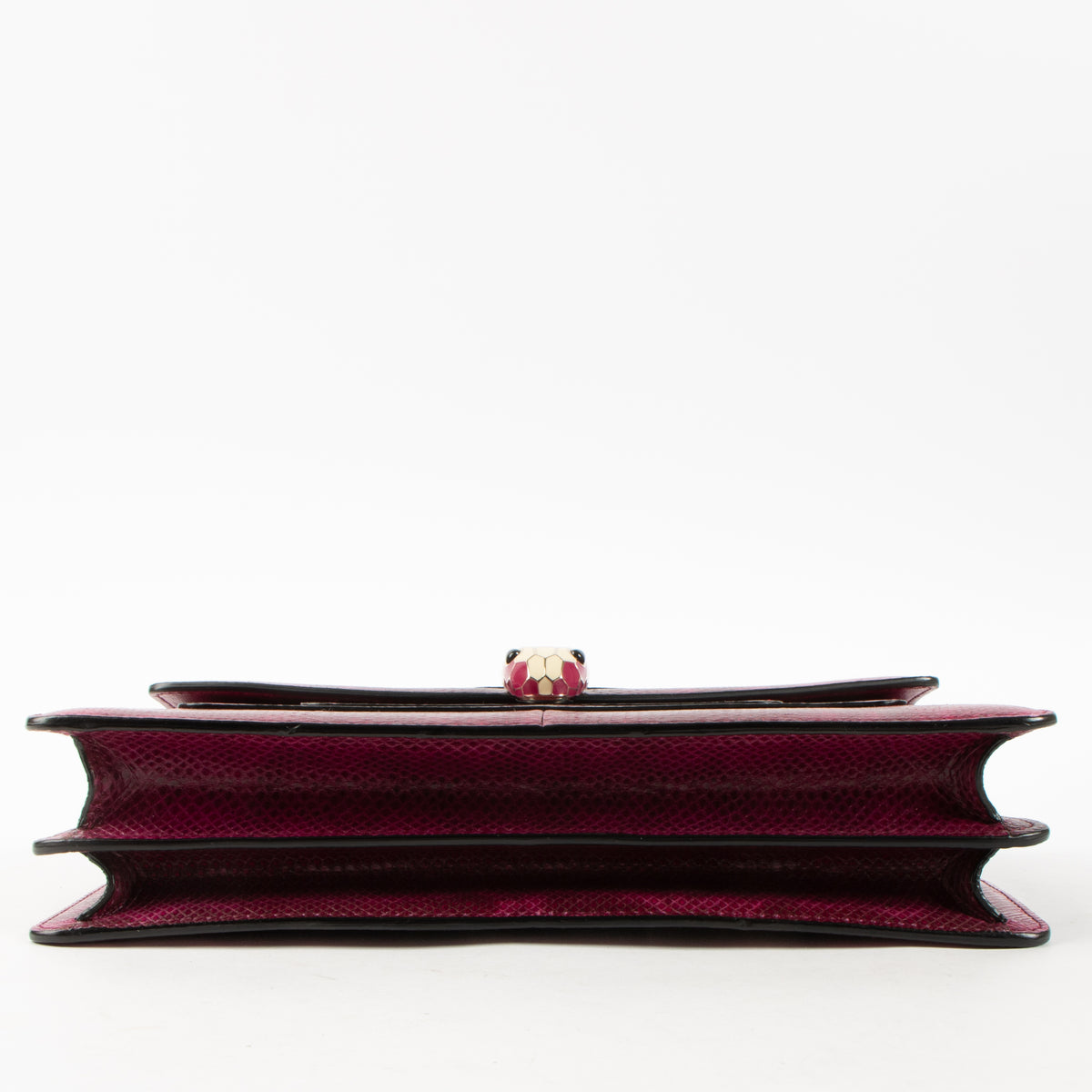 Shop this authentic Bulgari Fuchsia Karung Snakeskin Medium Serpenti Forever Bag pre-loved on Labellov.com