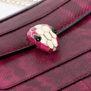 Shop this authentic Bulgari Fuchsia Karung Snakeskin Medium Serpenti Forever Bag pre-loved on Labellov.com