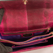 Shop this authentic Bulgari Fuchsia Karung Snakeskin Medium Serpenti Forever Bag pre-loved on Labellov.com
