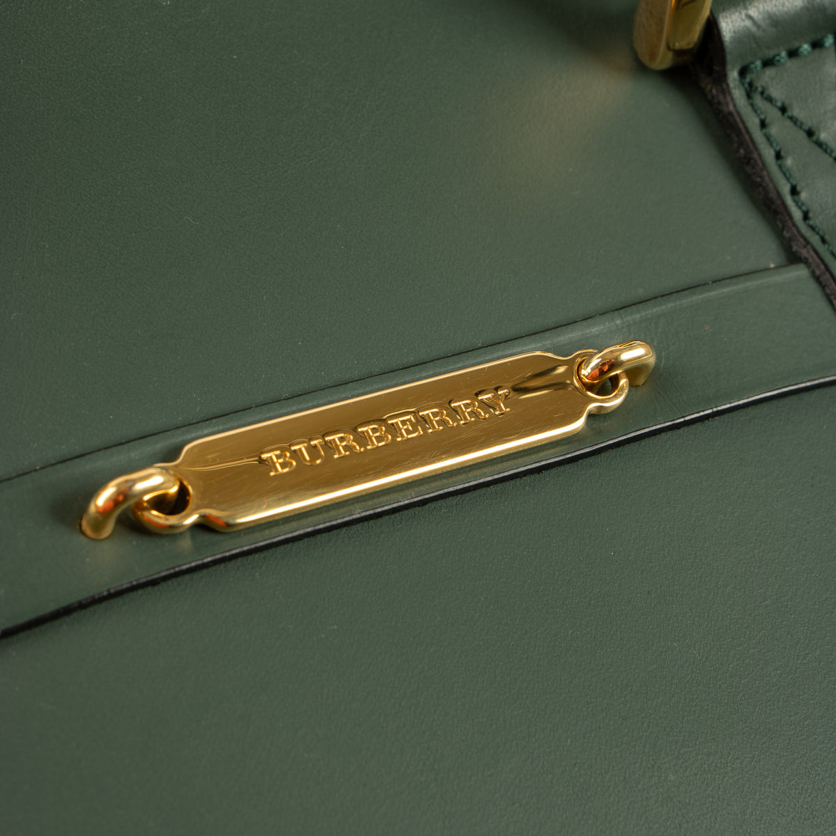 Shop this authentic Burberry Porosum Green Leather Knight Bag pre-loved on Labellov.com