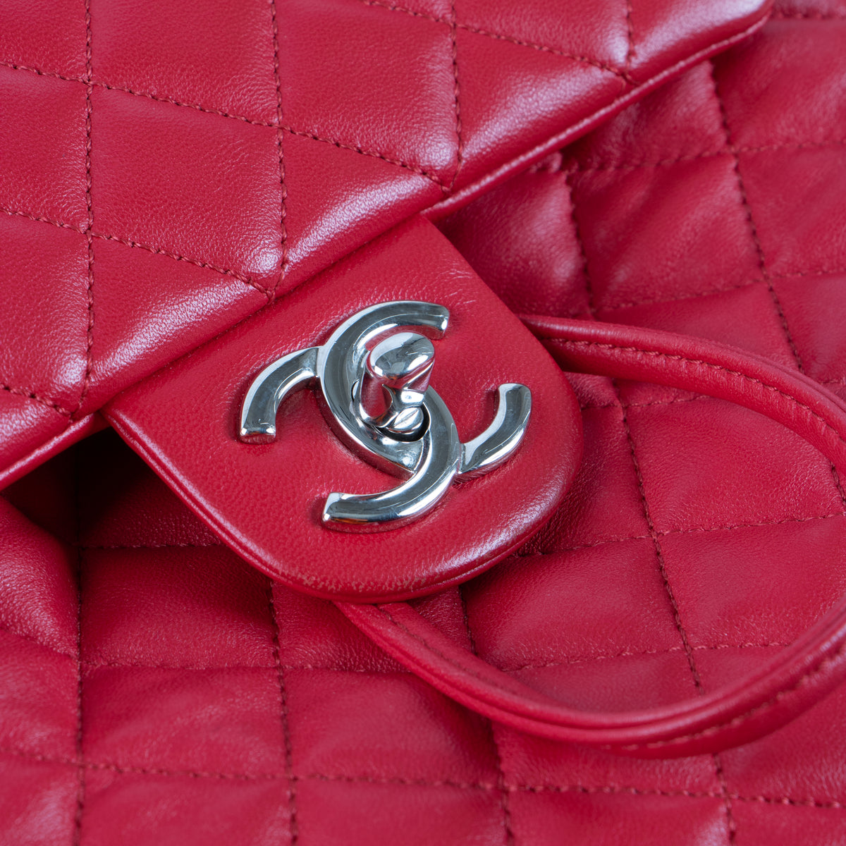 Shop this authentic Chanel Red Lambskin Urban Backpack pre-loved on Labellov.com