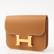 Shop this authentic Hermes Constance Slim Wallet Gold Evercolor GHW Pre-Loved on Labellov.com