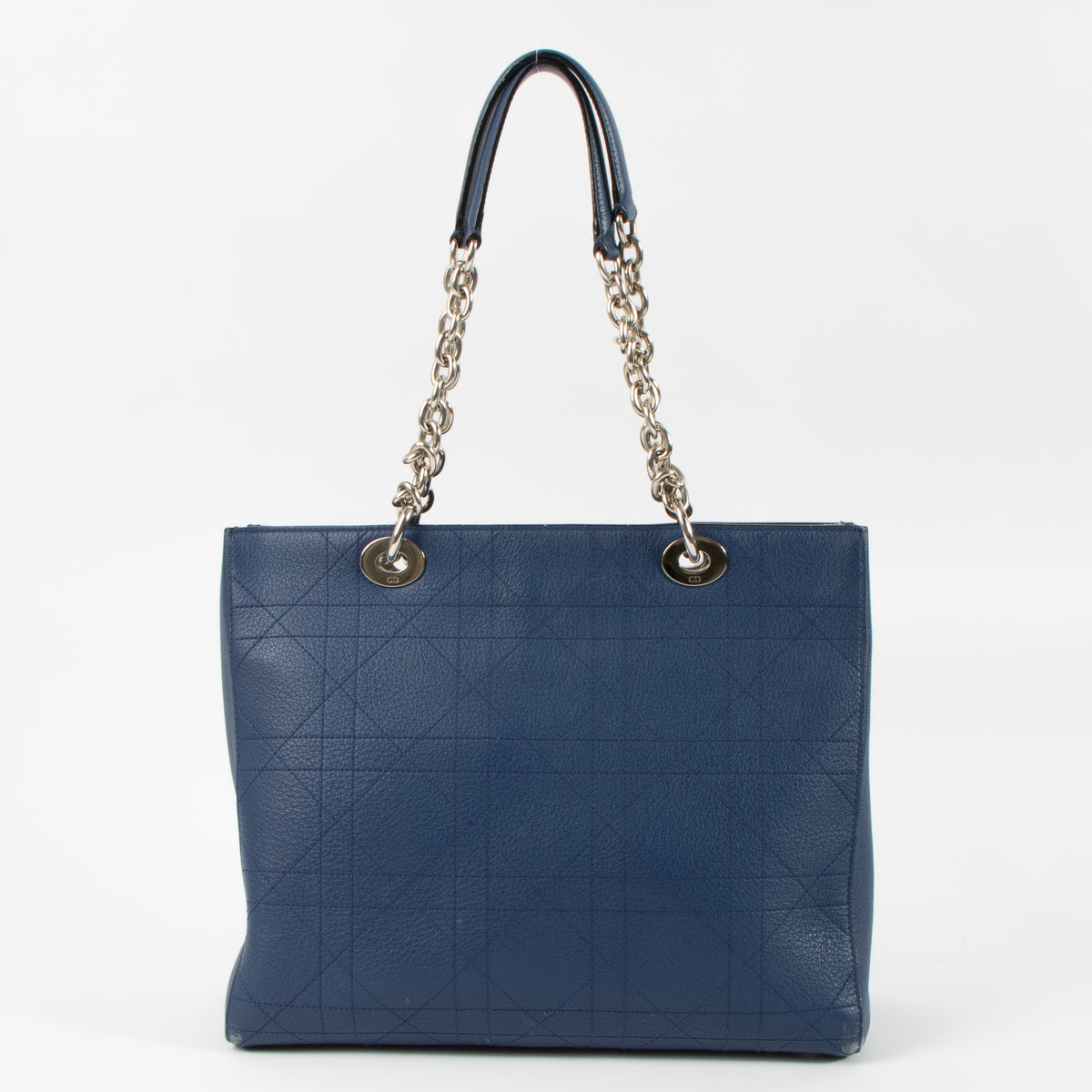 Shop this authentic Christian Dior Blue Cannage UltraDior Medium Tote Bag pre-loved on Labellov.com