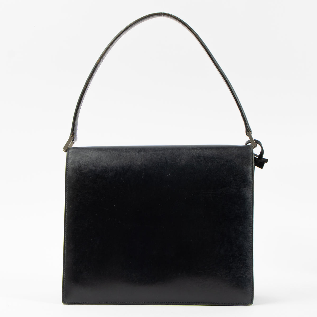 Shop this authentic Delvaux Vintage Blue Box Calf Shoulder bag pre-loved on Labellov.com