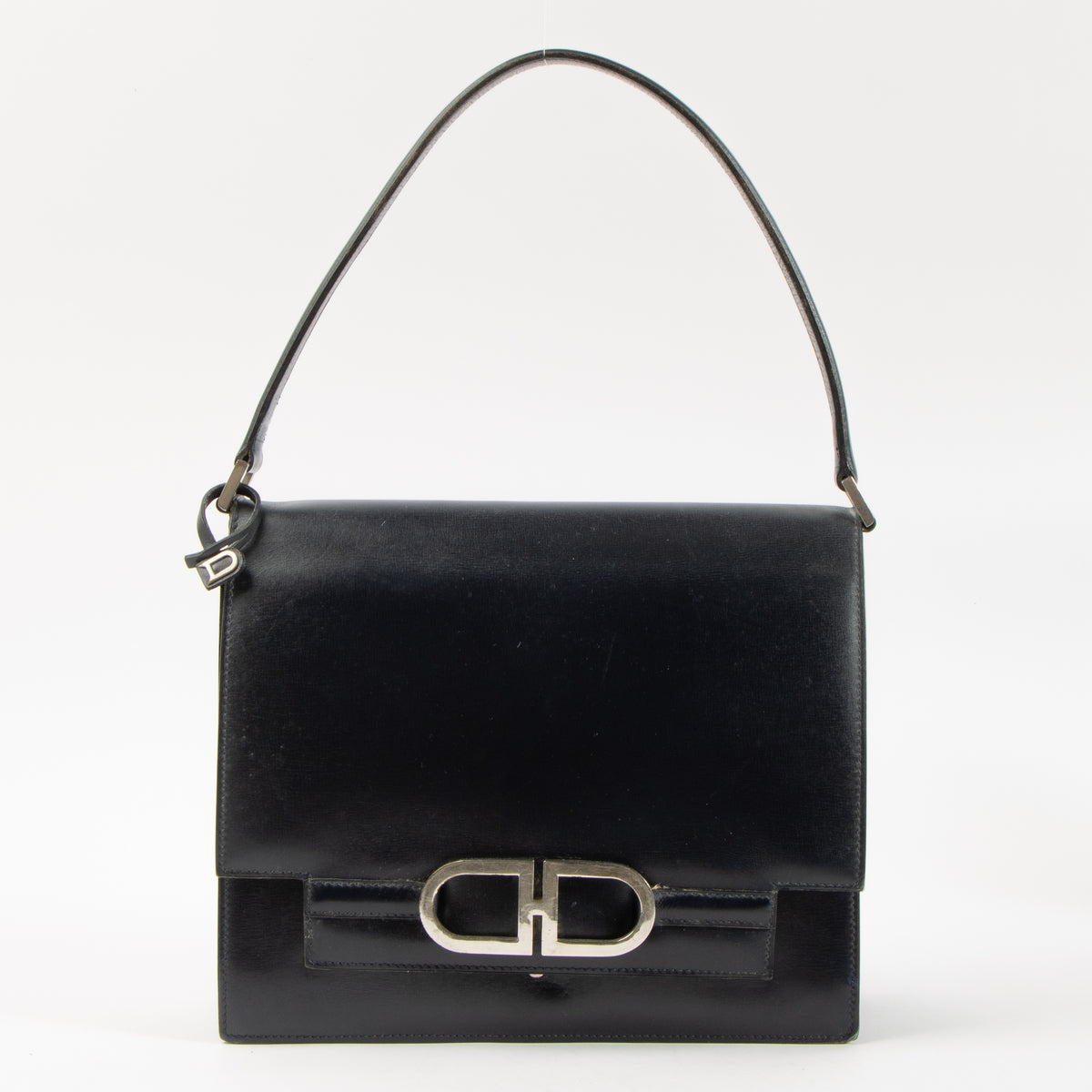 Shop this authentic Delvaux Vintage Blue Box Calf Shoulder bag pre-loved on Labellov.com