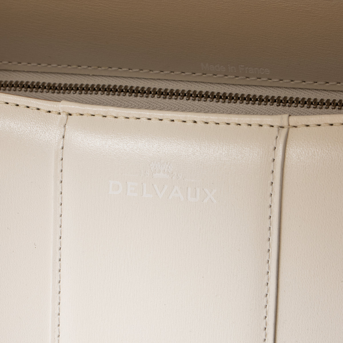 Shop this authentic Delvaux Ivory Box Calf Brillant GM Bag pre-loved on Labellov.com
