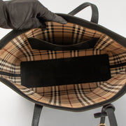 Shop this authentic Burberry Black Grained Leather Tote Shoulder Bag pre-loved on Labellov.com