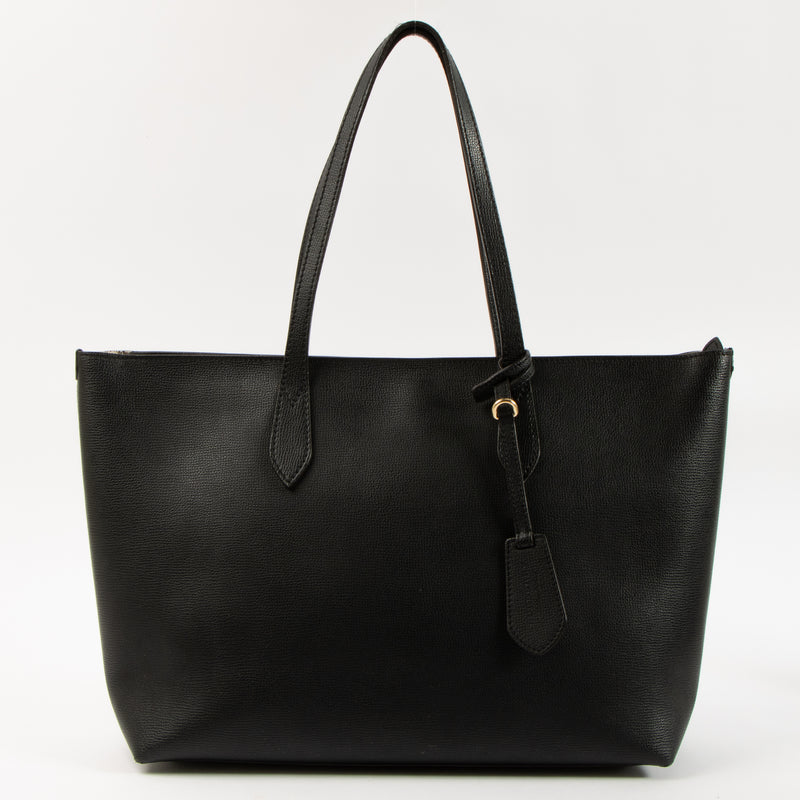 Shop this authentic Burberry Black Grained Leather Tote Shoulder Bag pre-loved on Labellov.com
