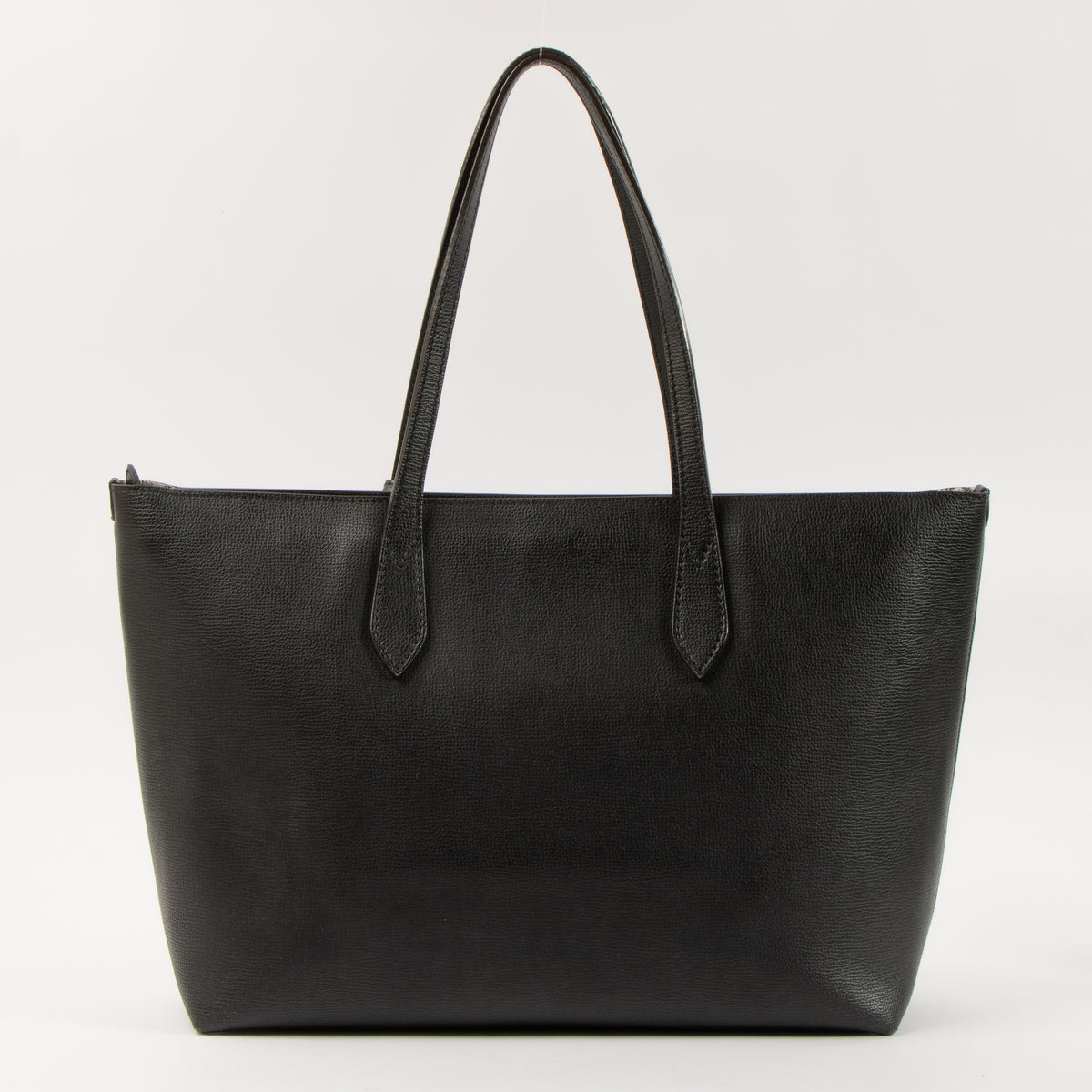 Shop this authentic Burberry Black Grained Leather Tote Shoulder Bag pre-loved on Labellov.com