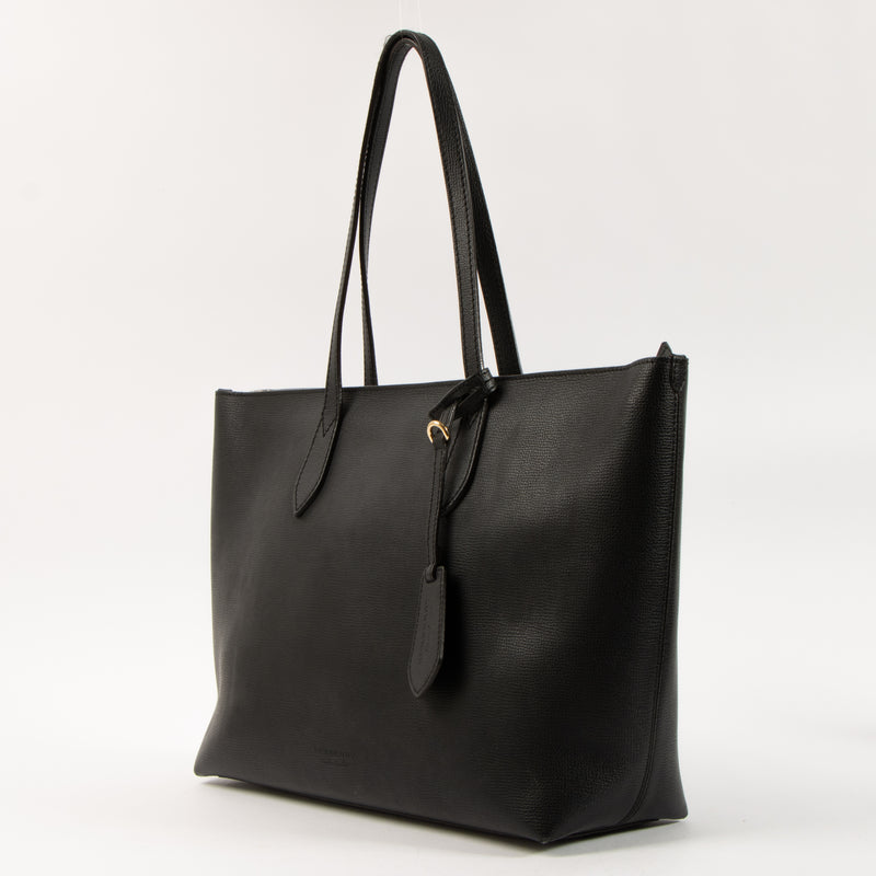Shop this authentic Burberry Black Grained Leather Tote Shoulder Bag pre-loved on Labellov.com