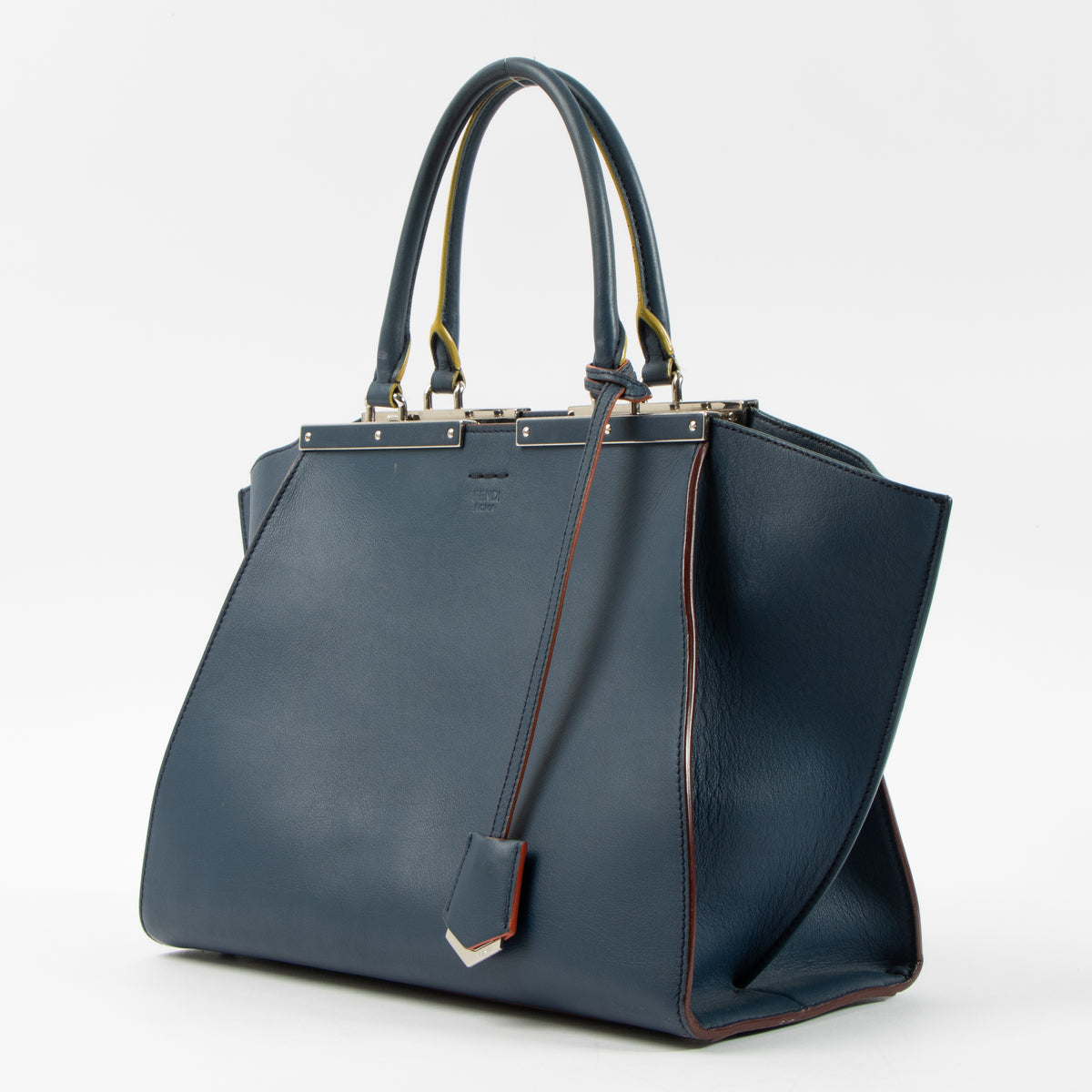 Shop this authentic Fendi Blue Leather 3Jours Top Handle Bag pre-loved on labellov.com