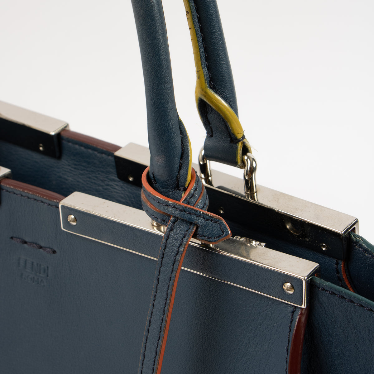 Shop this authentic Fendi Blue Leather 3Jours Top Handle Bag pre-loved on labellov.com