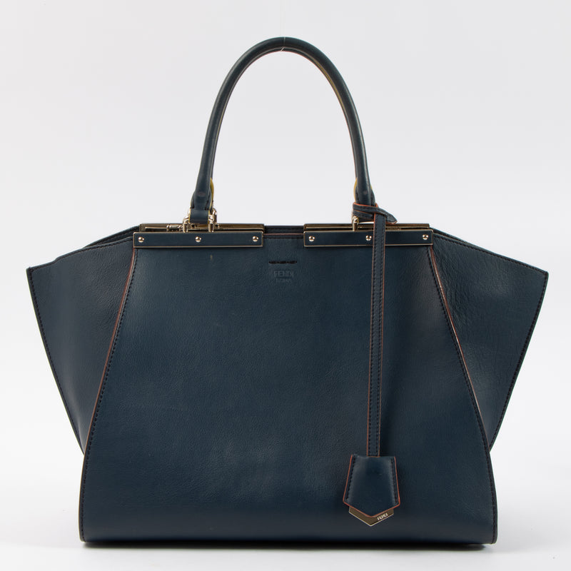 Shop this authentic Fendi Blue Leather 3Jours Top Handle Bag pre-loved on labellov.com