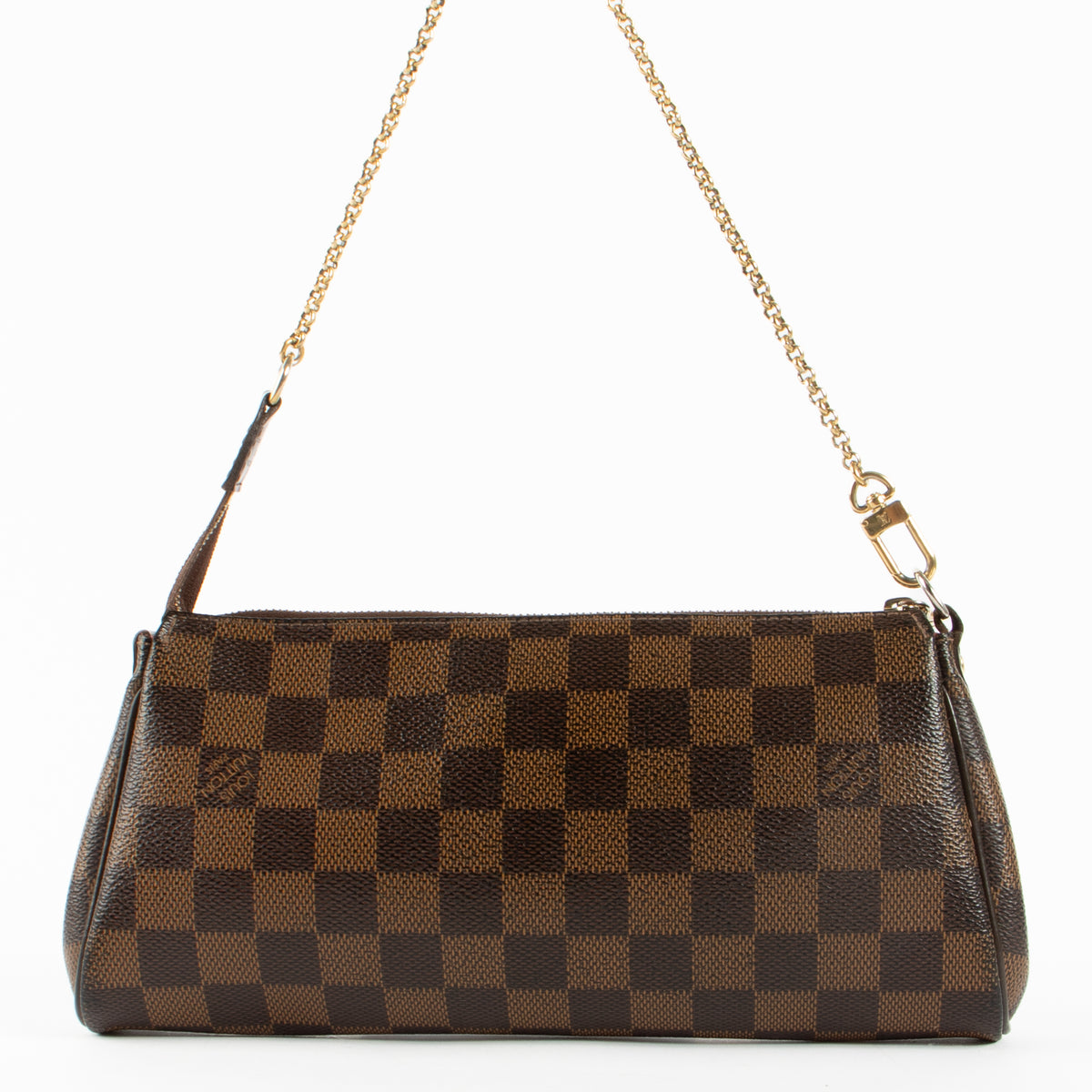 Shop the authentic Louis Vuitton Damier Ebene Eva Pochette Bag second hand on Labellov.com!
