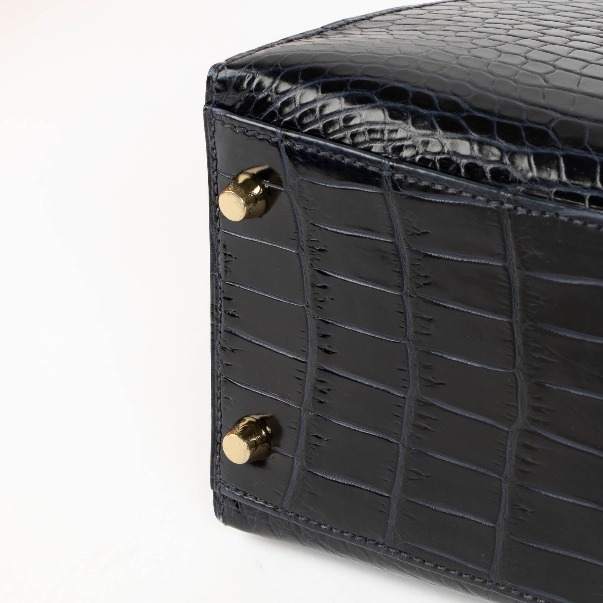 Hermès Kelly 28 Bleu Nuit Crocodile Porosus GHW