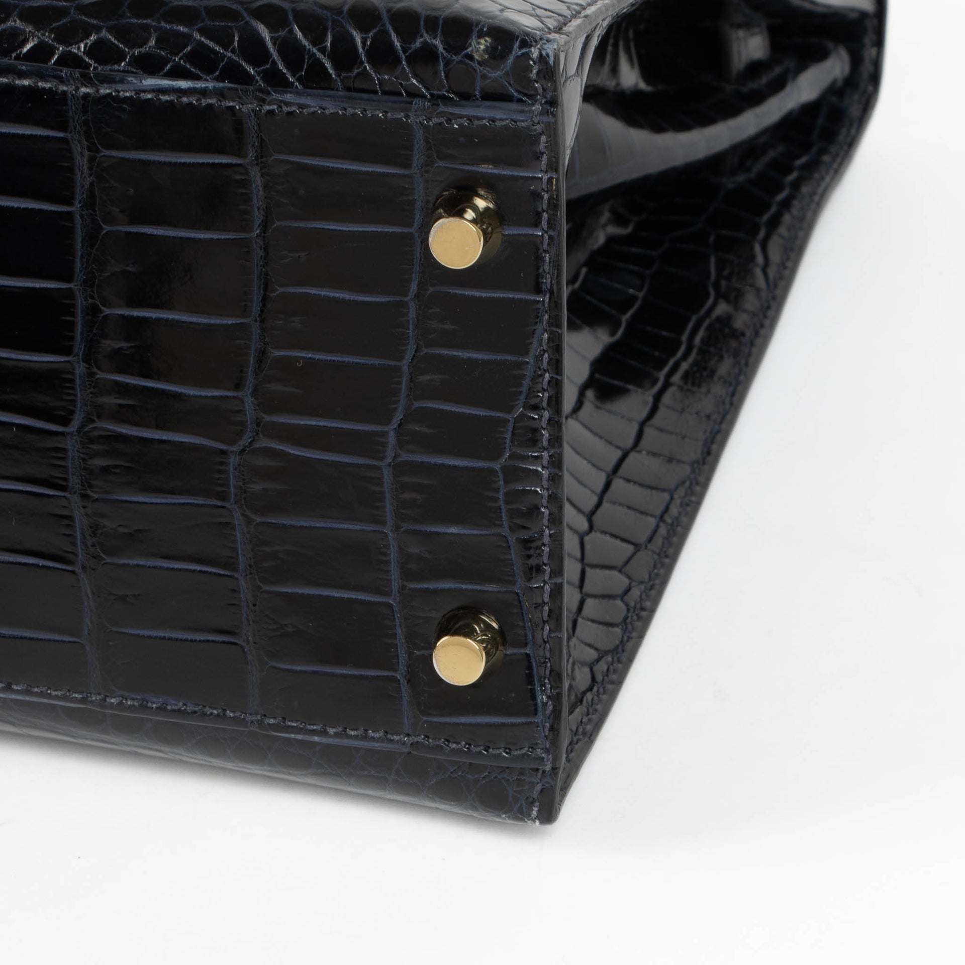 Hermès Kelly 28 Bleu Nuit Crocodile Porosus GHW