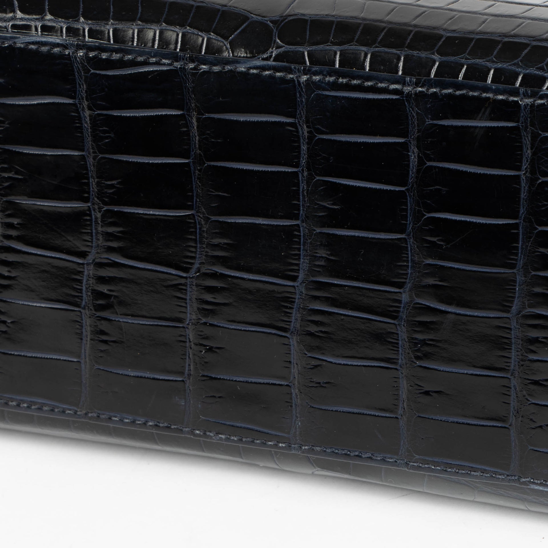 Hermès Kelly 28 Bleu Nuit Crocodile Porosus GHW