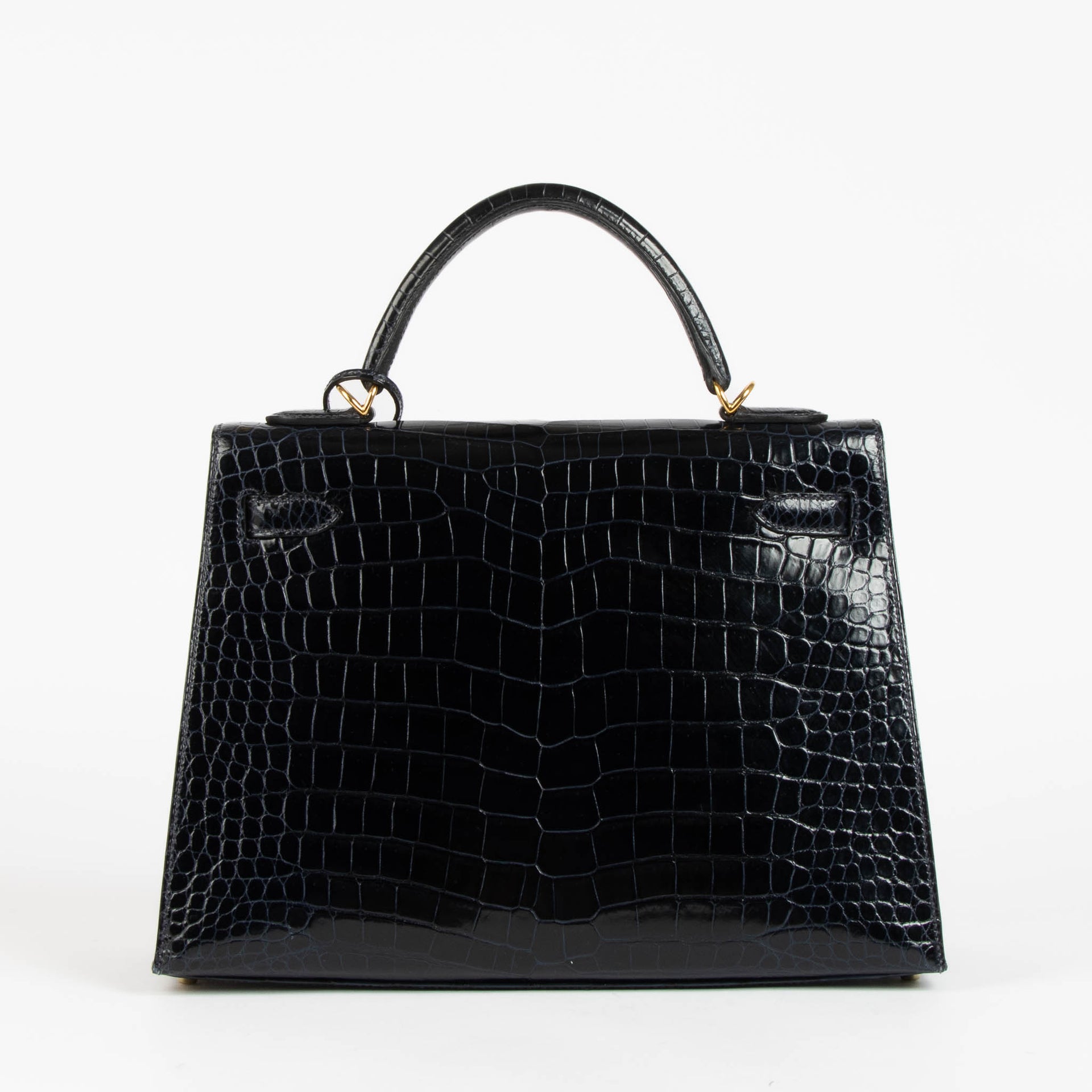 Hermès Kelly 28 Bleu Nuit Crocodile Porosus GHW
