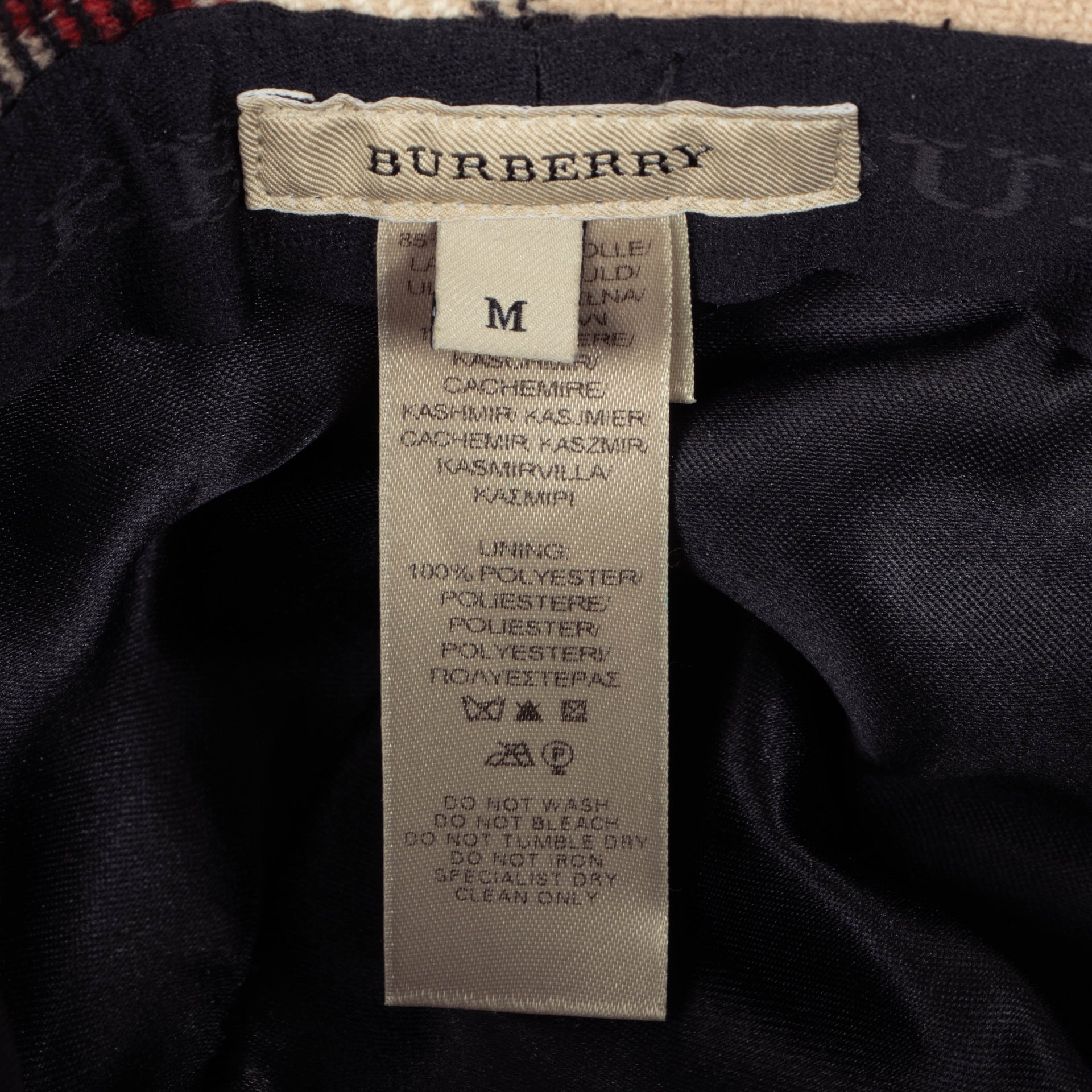 Burberry Check Wool/Cashmere Bucket Hat - Size M