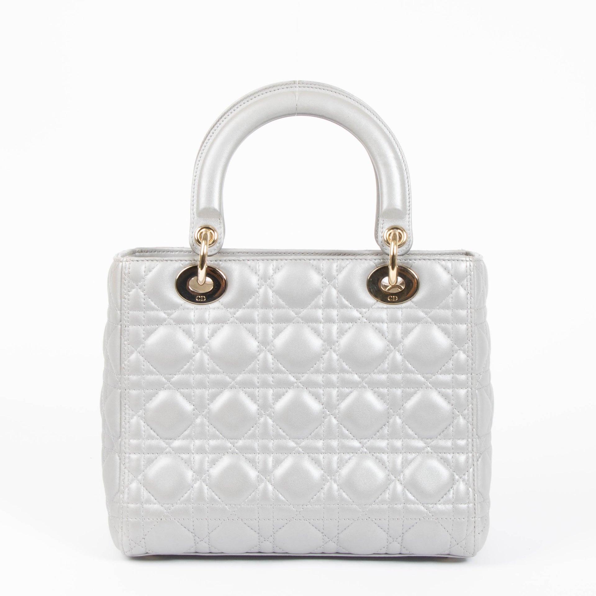 Christian Dior Grey Medium Lady Dior Bag