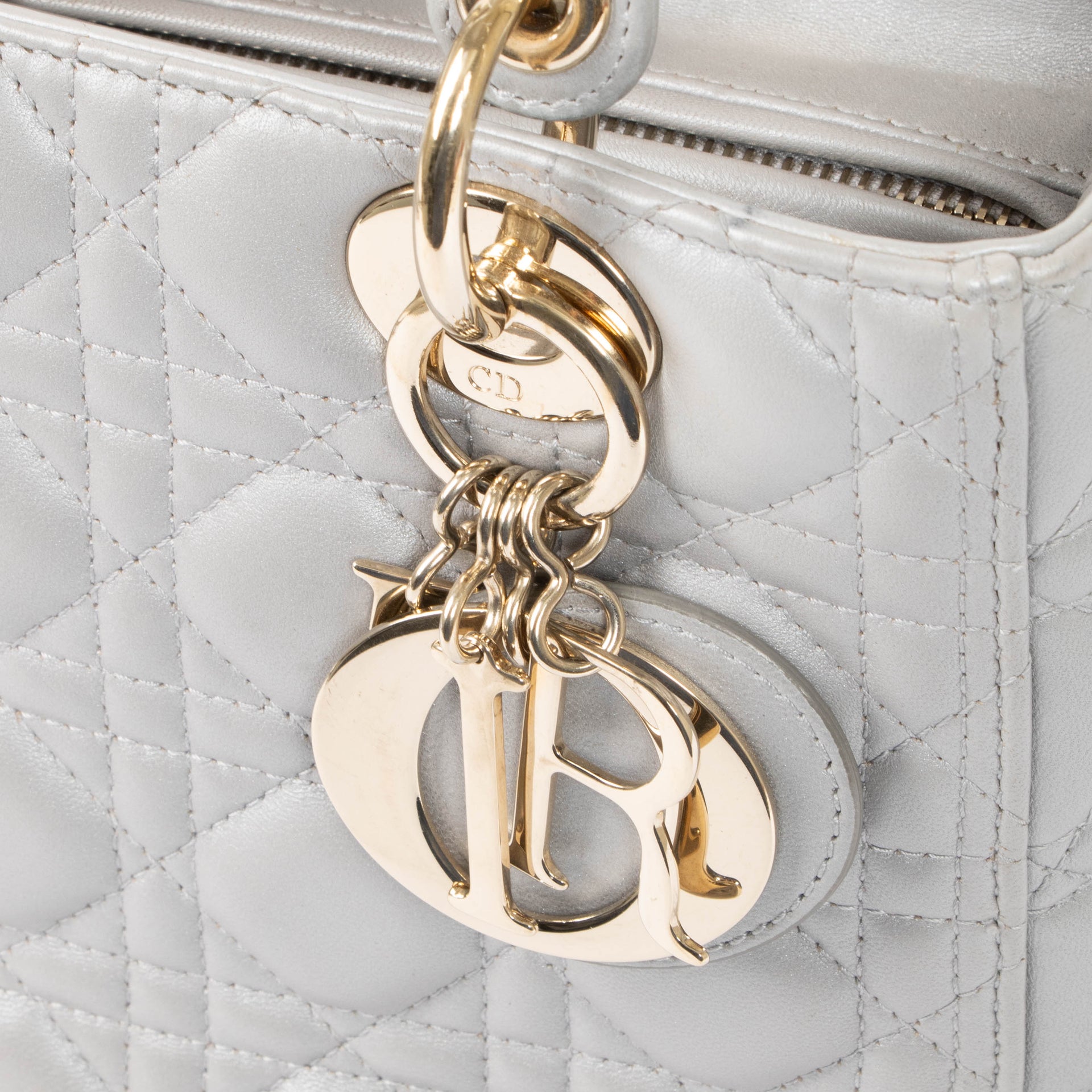Christian Dior Grey Medium Lady Dior Bag