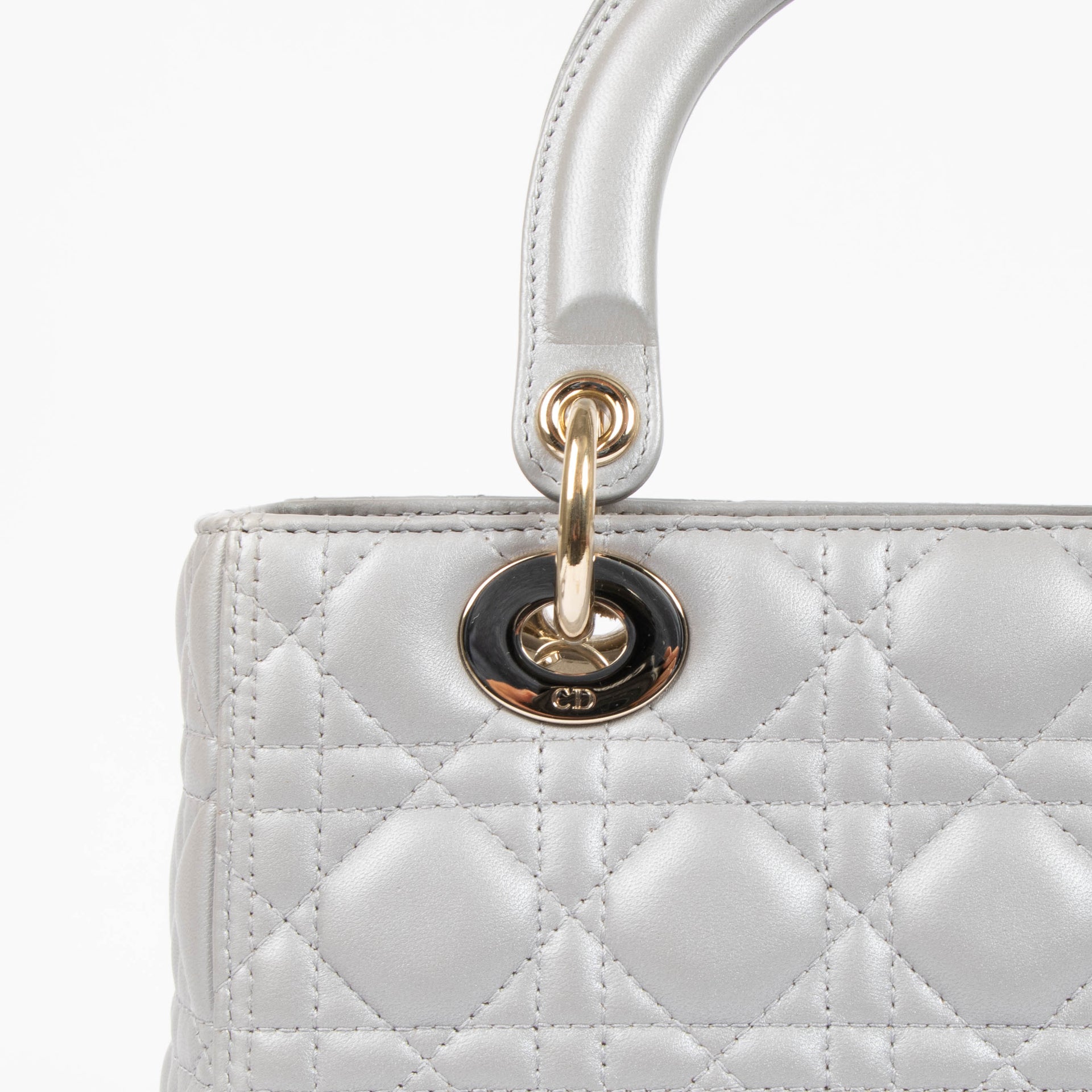 Christian Dior Grey Medium Lady Dior Bag
