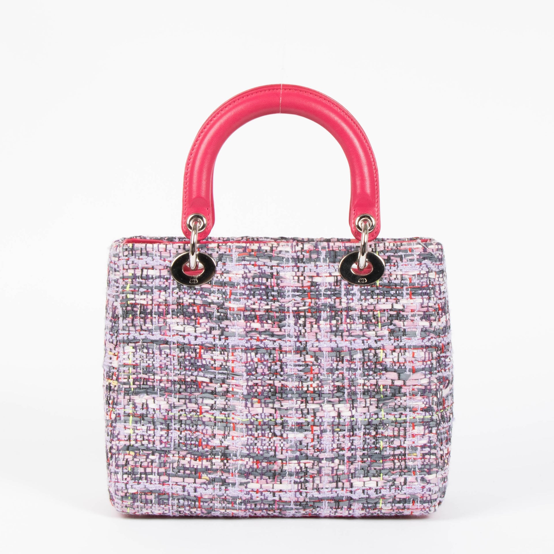 Christian Dior Pink Tweed Medium Lady Dior Bag