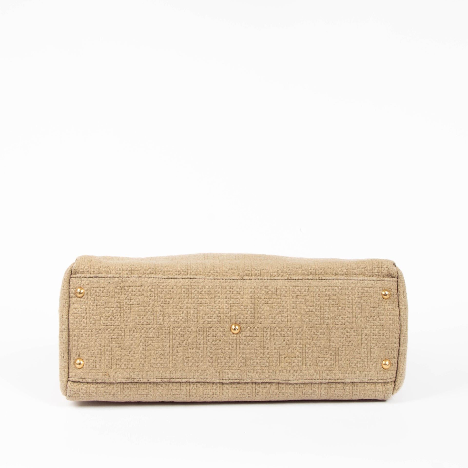 Fendi Beige FF Knit Large Peekaboo Bag