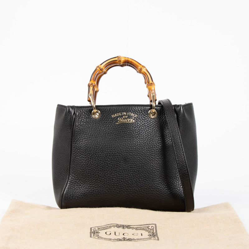 Gucci Black Mini Bamboo Shopper Bag
