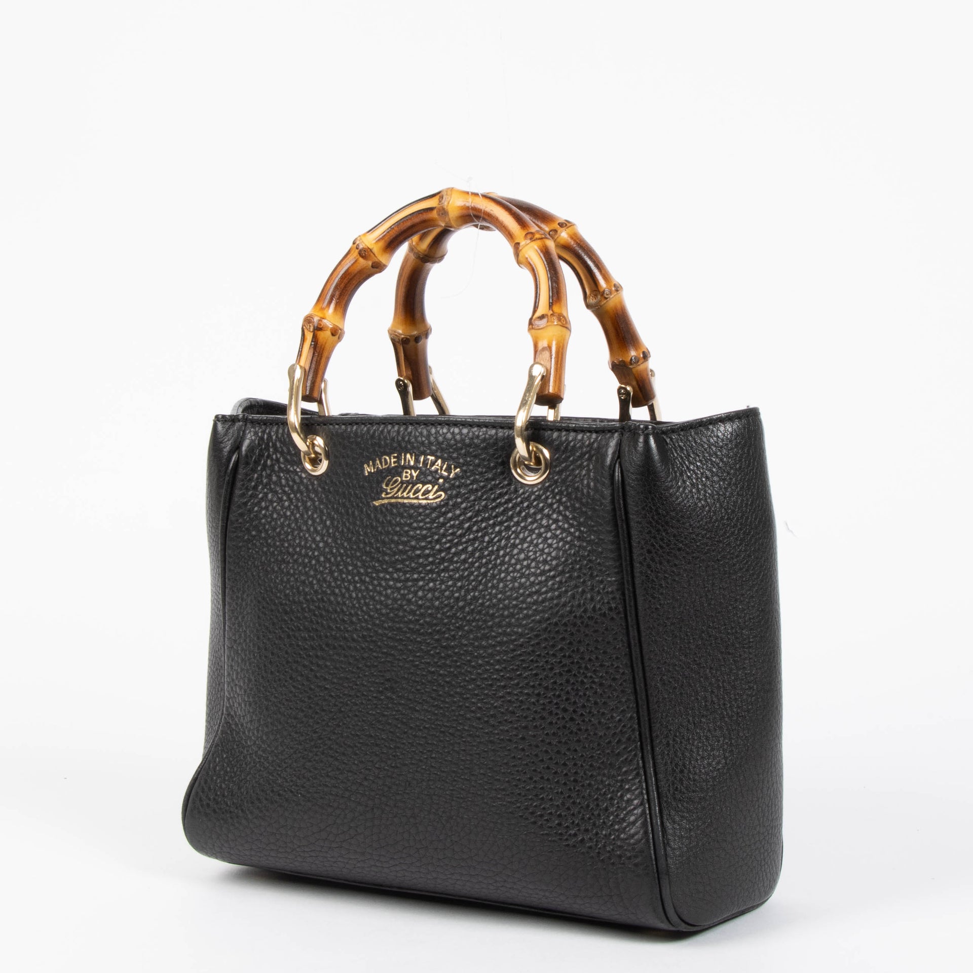 Gucci Black Mini Bamboo Shopper Bag