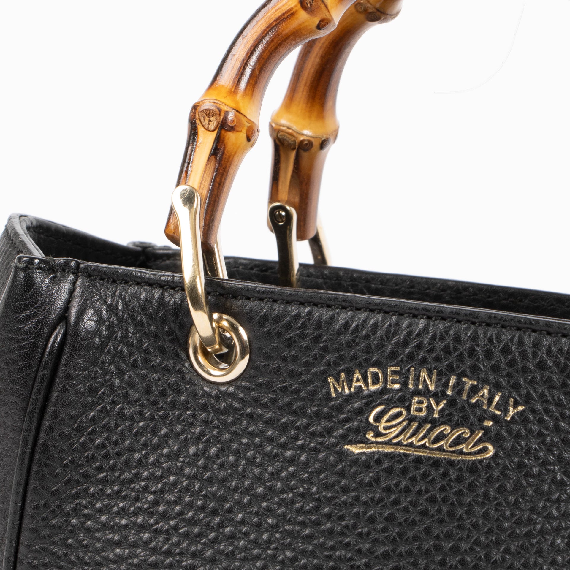 Gucci Black Mini Bamboo Shopper Bag