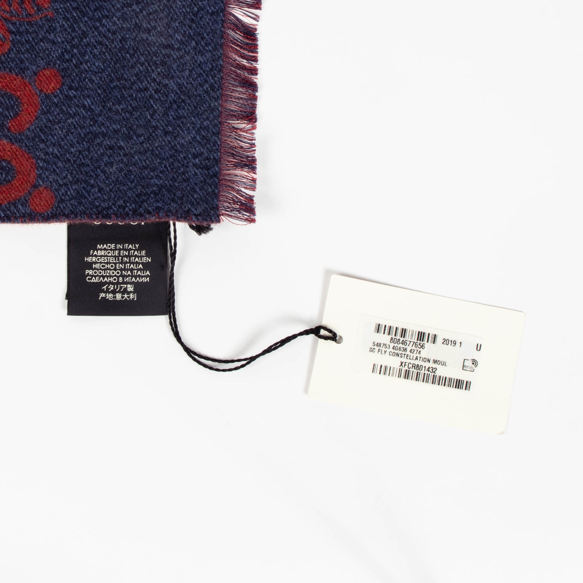 Gucci Red/Blue Fly Constellation Scarf