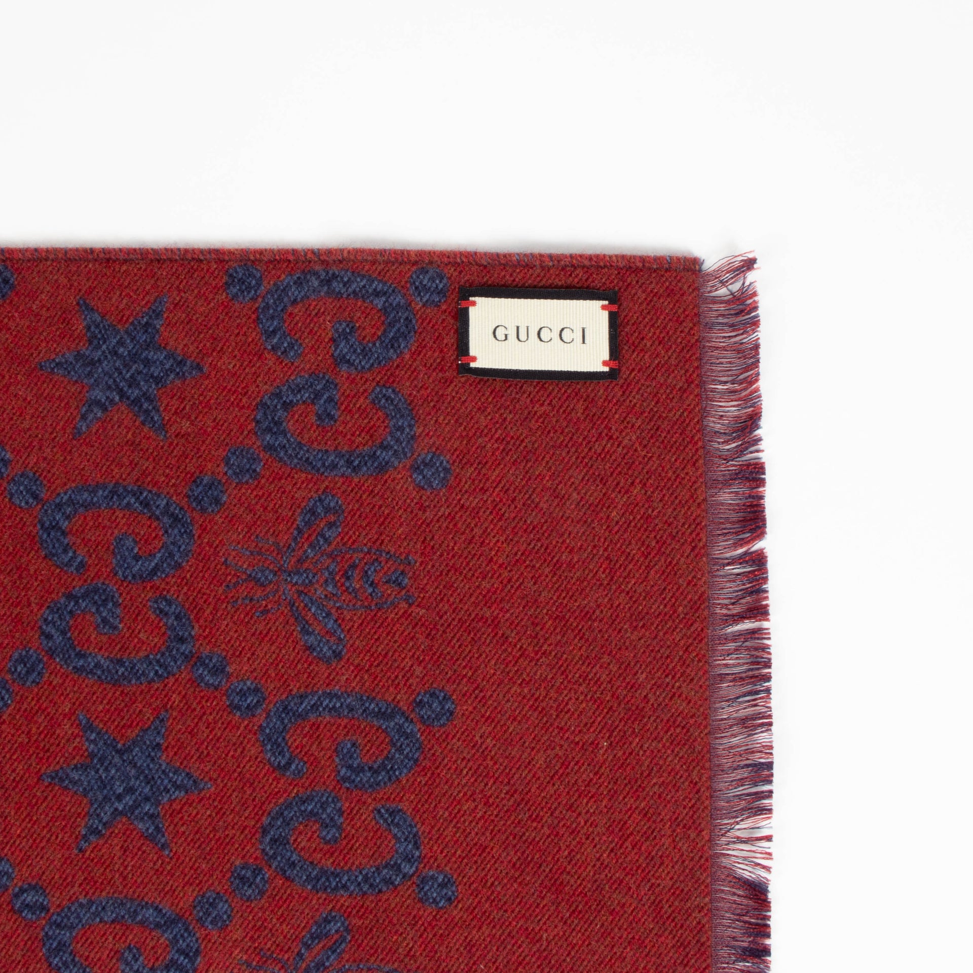 Gucci Red/Blue Fly Constellation Scarf