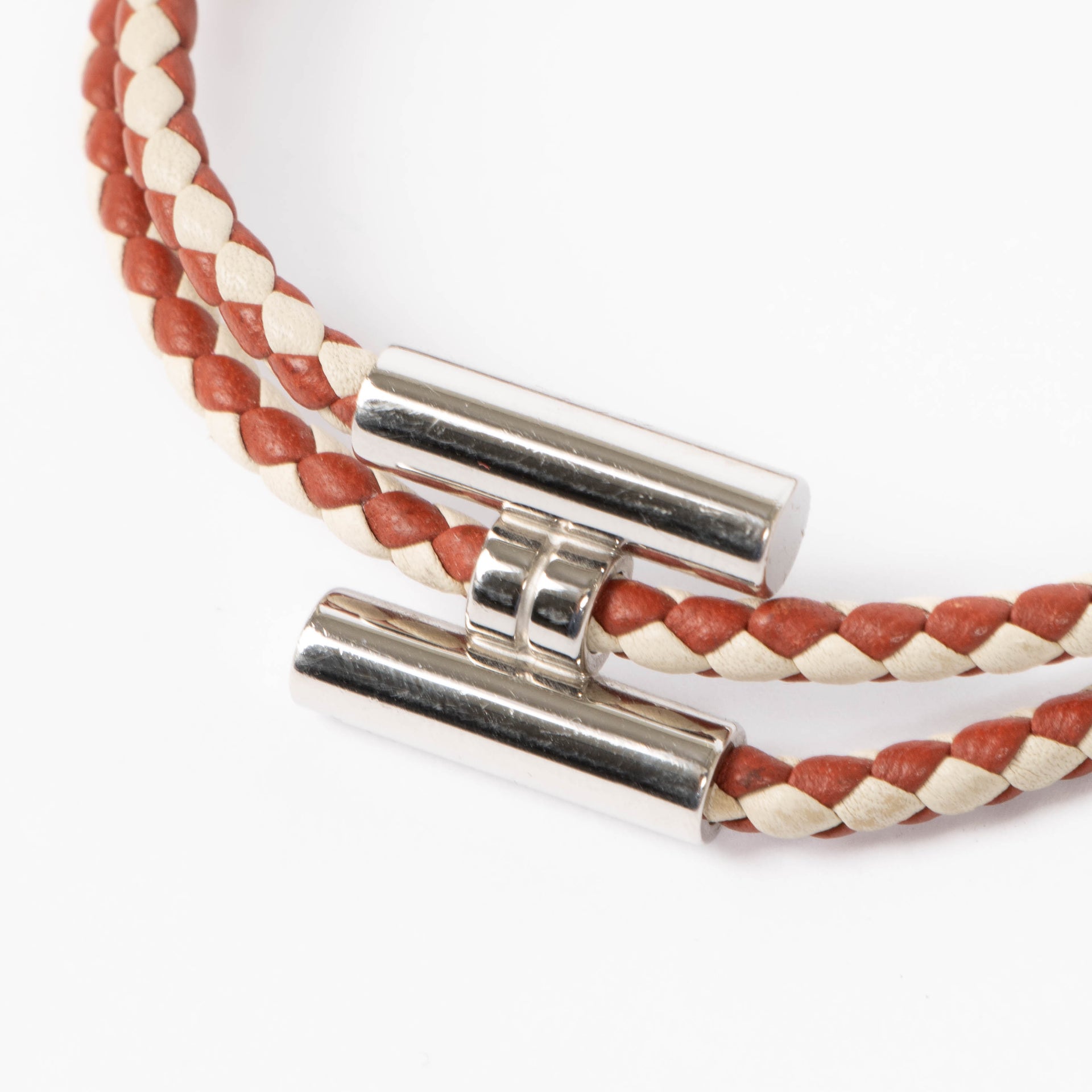 Hermès Bicolore Tournis Tresse Bracelet