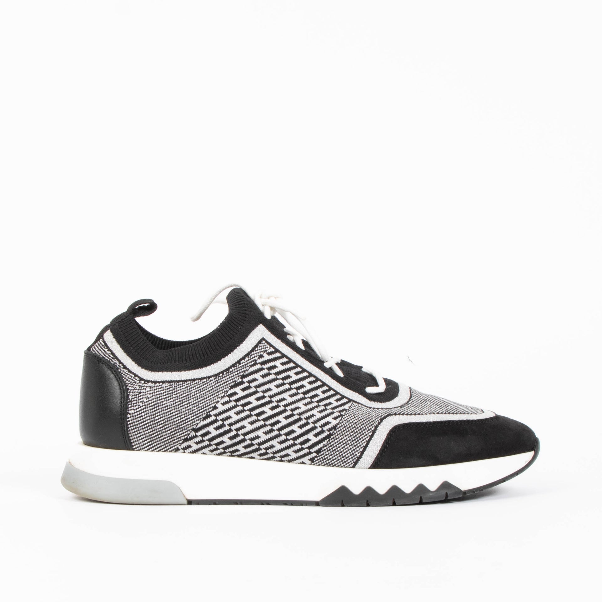 Hermes Black/White Addict Sneakers - Size 39