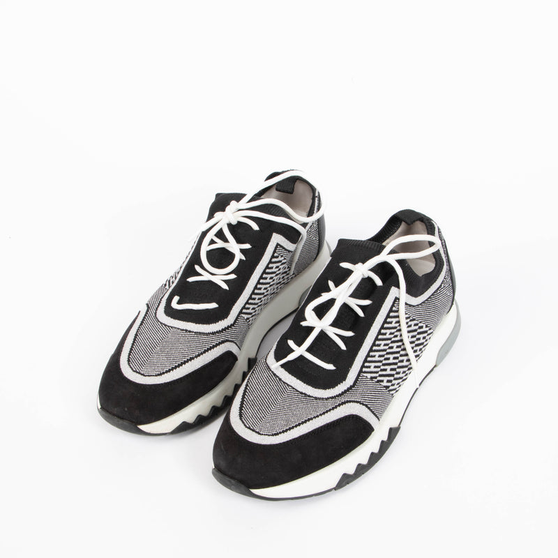 Hermes Black/White Addict Sneakers - Size 39