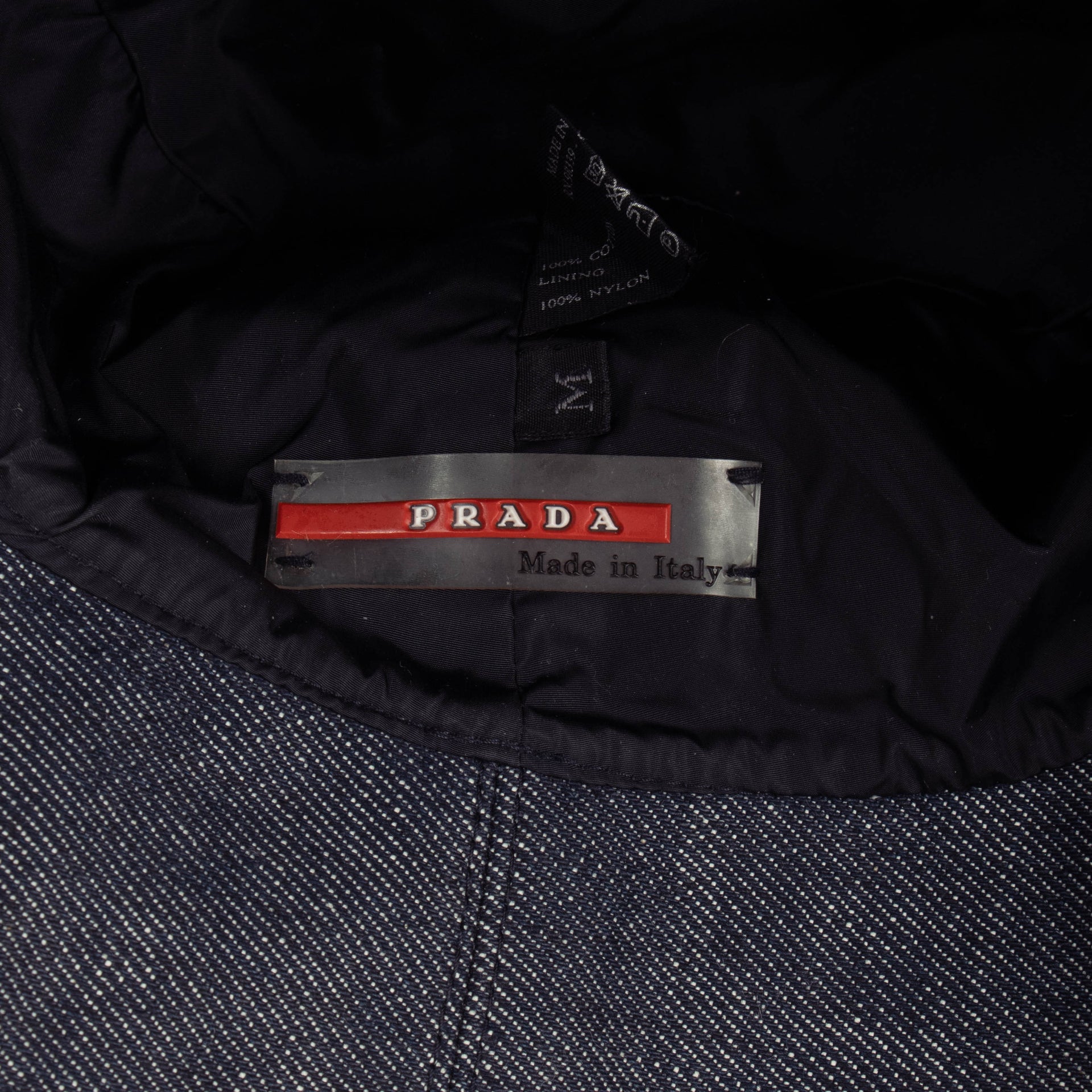 Prada Linea Rossa Dark Blue Denim Bucket Hat - Size M