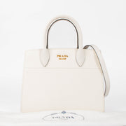 Shop this authentic Prada White/Pink Small Bibliothèque Tote pre-loved on Labellov.com 