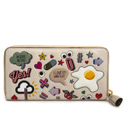 anya hindmarch large zip round wallet wink stickers now for sale at labellov vintage fashion webshop belgium