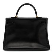 acheter en ligne pour le meilleur prix Hermes Kelly 35 Black Box Calf + strap